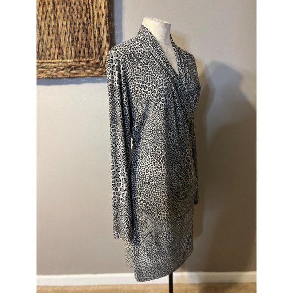 Norma Kamali Dress Extra Extra Large XXL 12 Career Stretch Washable Black Gray - Picture 8 of 11